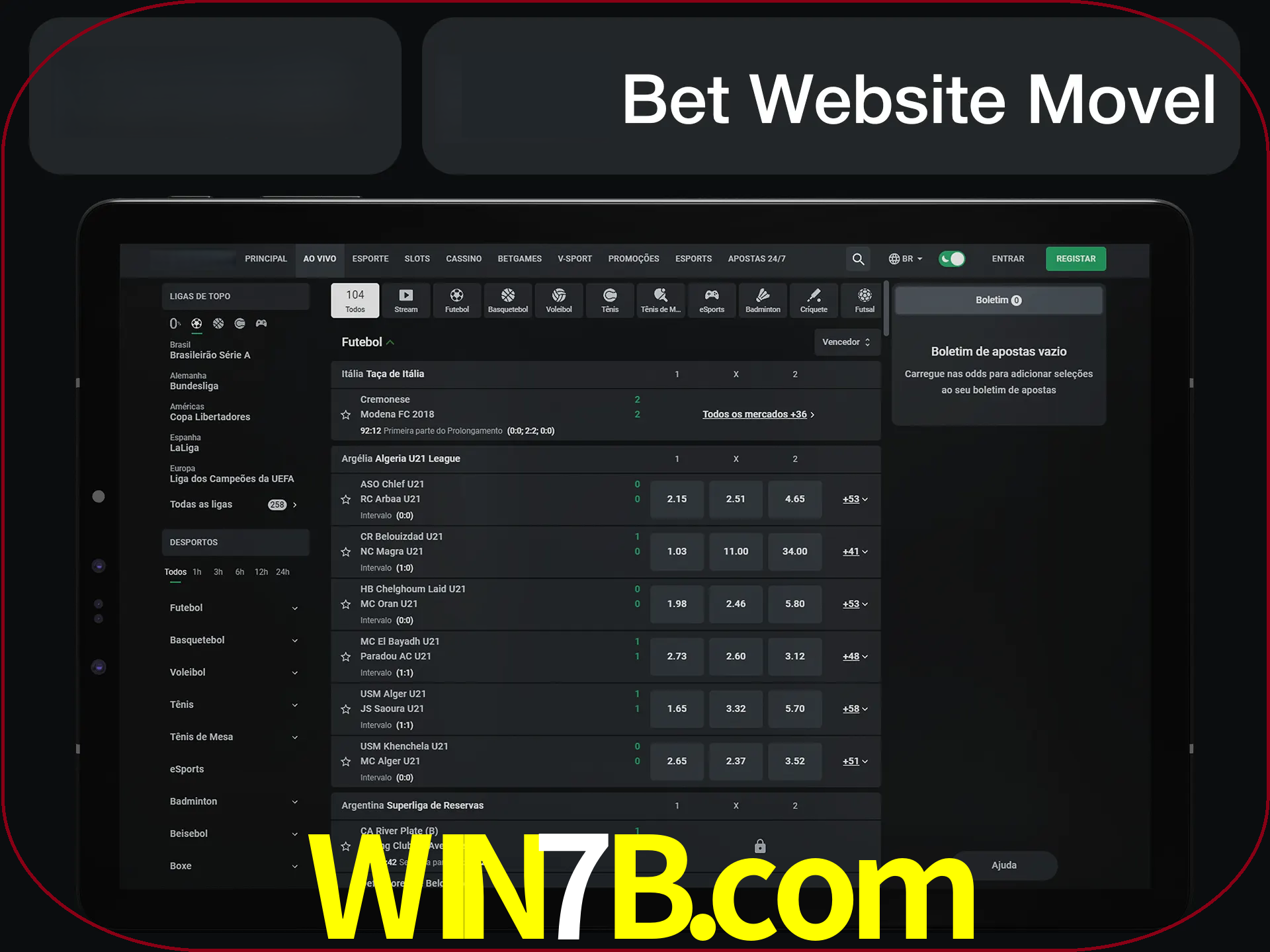 Use nosso website em qualquer dispositivo.